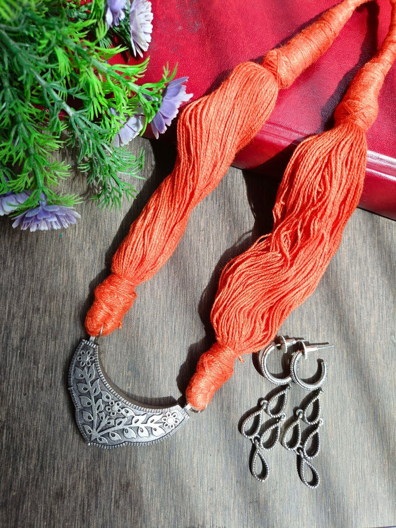 Handcrafted Oxidised Thread Necklace
