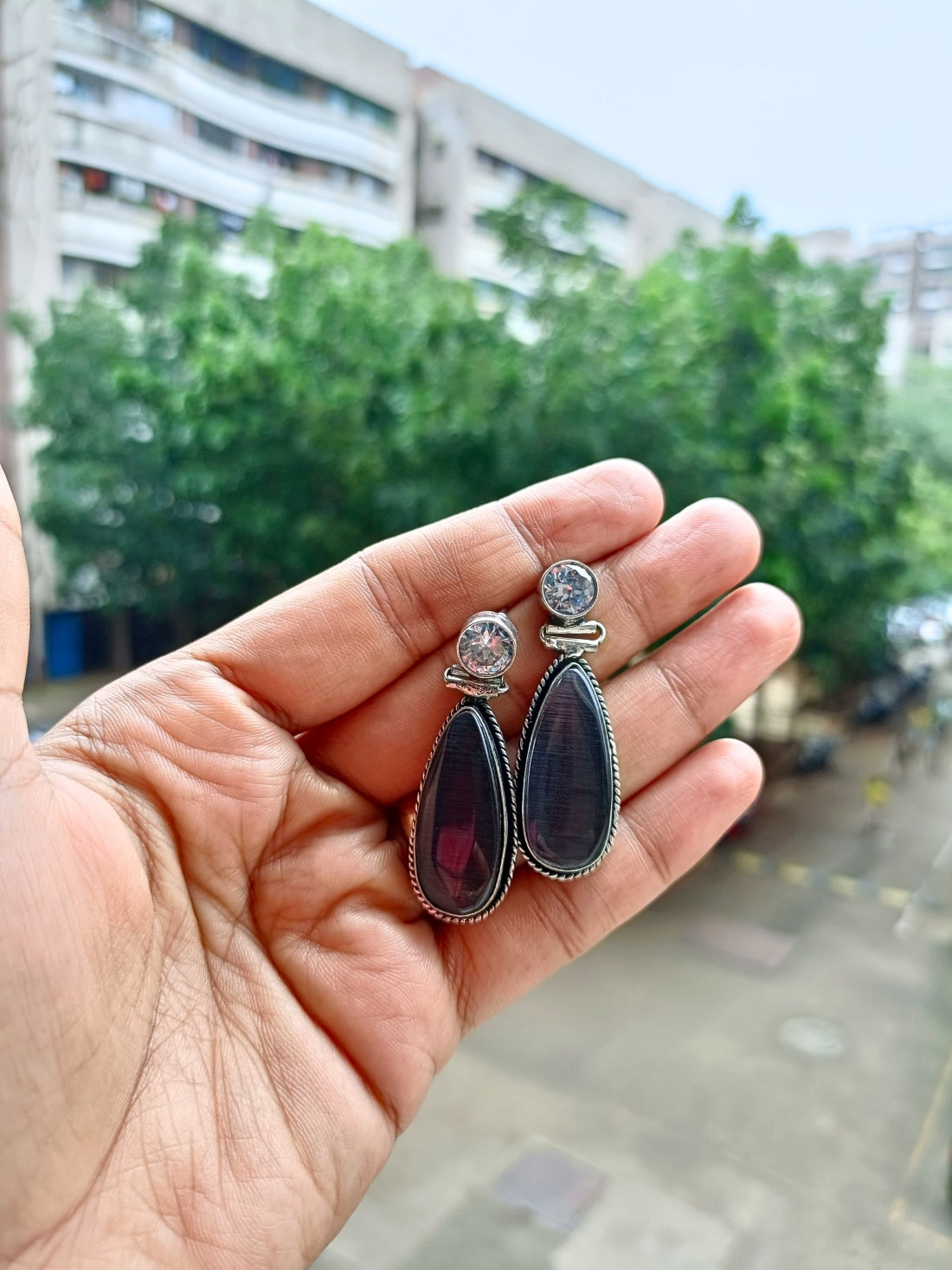 Binori Black Stone Earrings