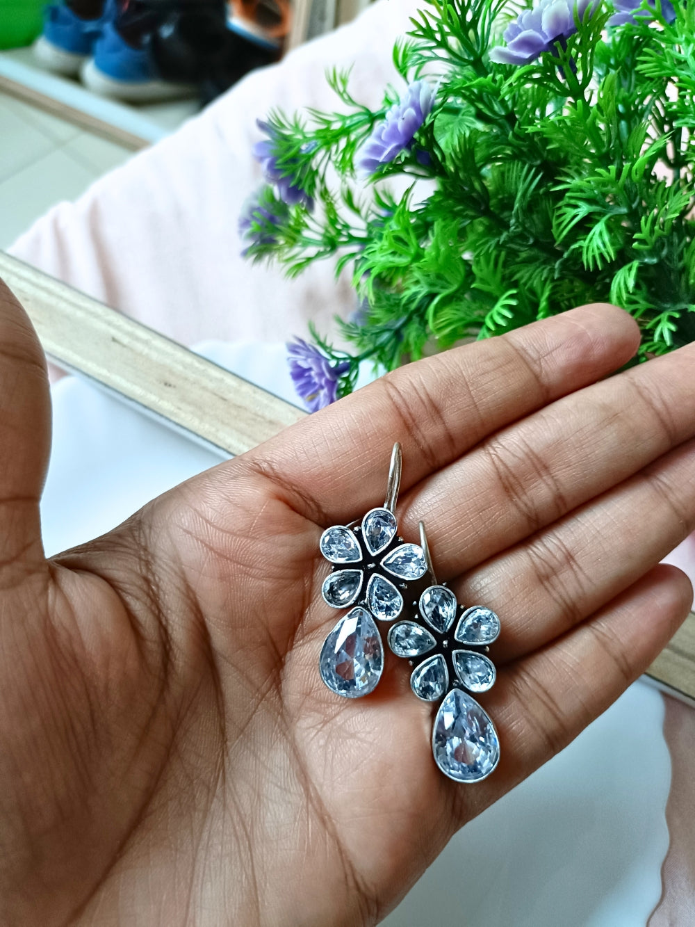 Ojaswini Stone Hook Earrings