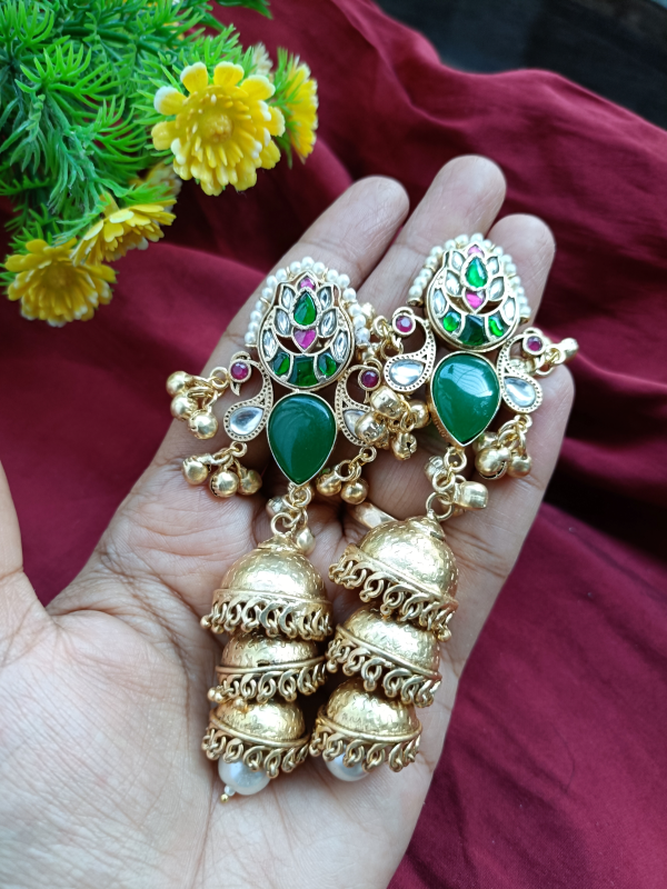 Bansuri Panchi Kundan Jhumka