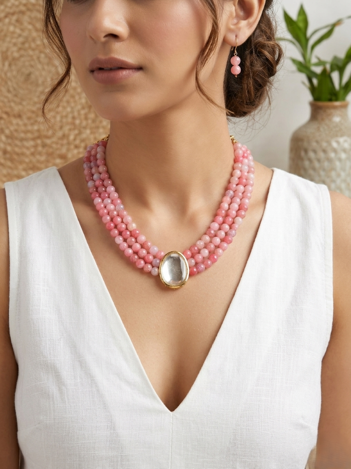 Shaded Blush Pink Kundan Choker