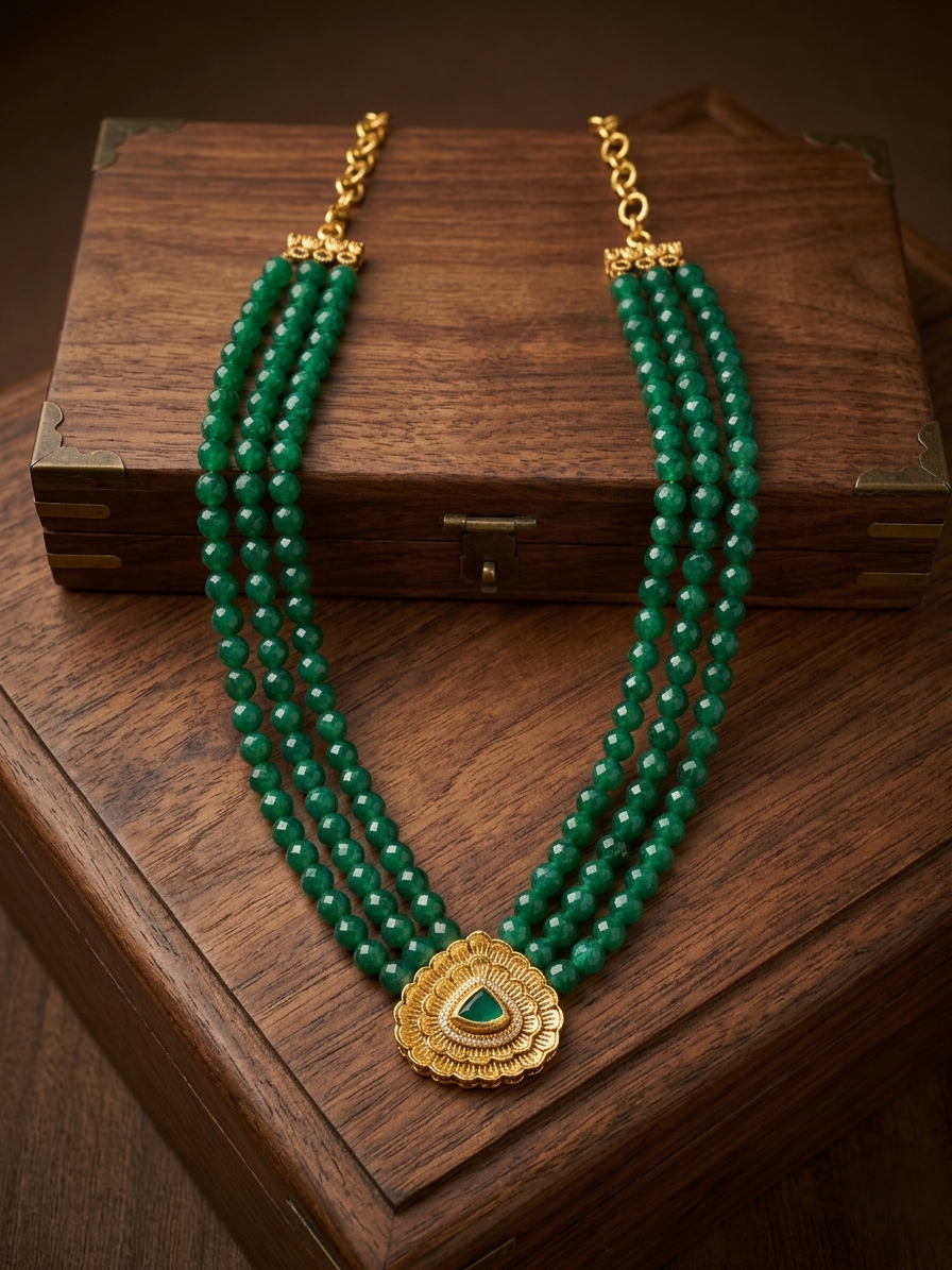 Emerald Precious Stone Choker