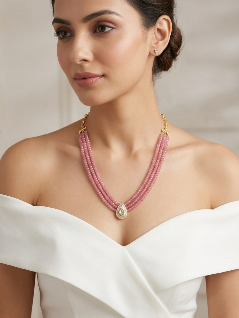 Onex Beads Kundan Necklace