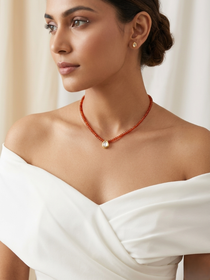 Kundan Carnelian Choker necklace
