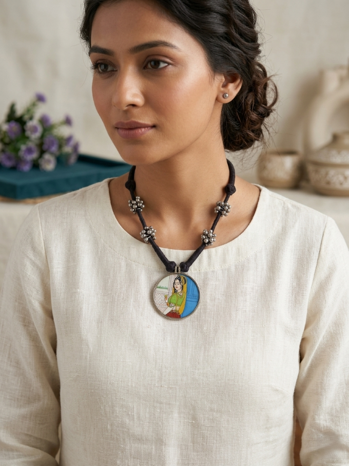 Chitraka Hand-Painted Ghungroo Necklace