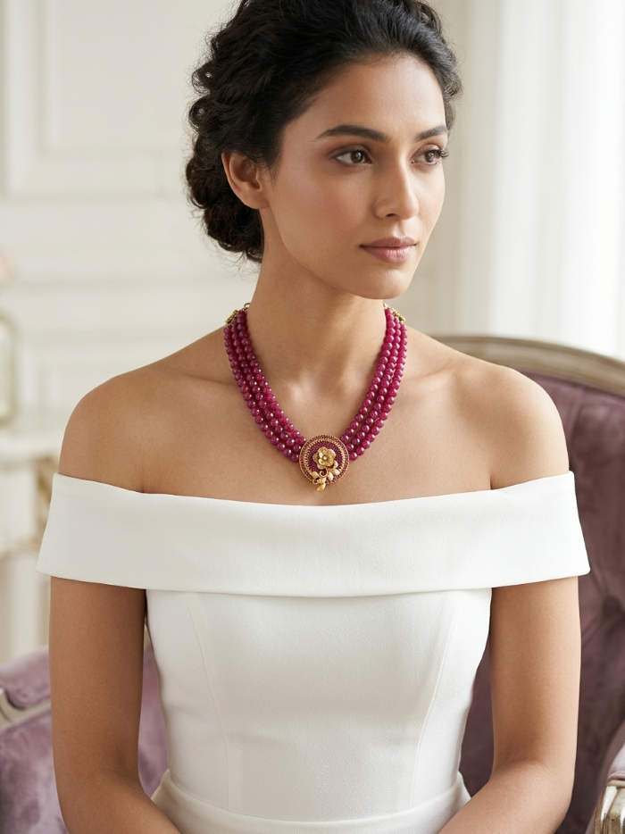 Gulabi Floral Gold-Tone Pendant