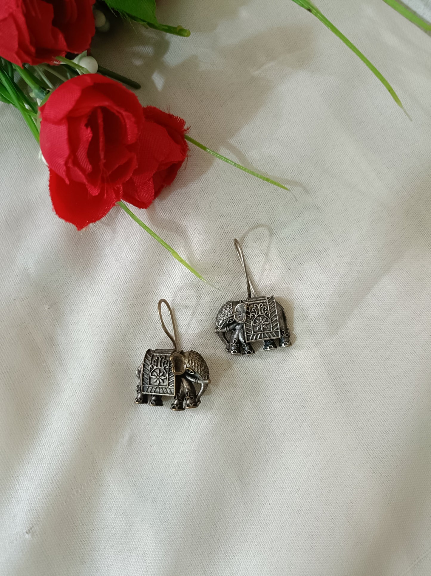 Elephant Oxidised Earrings.