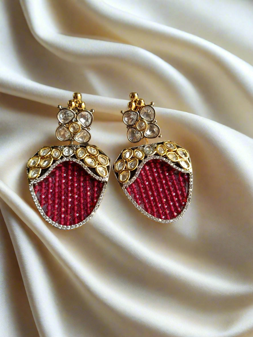Ruby Sara Polki Earrings