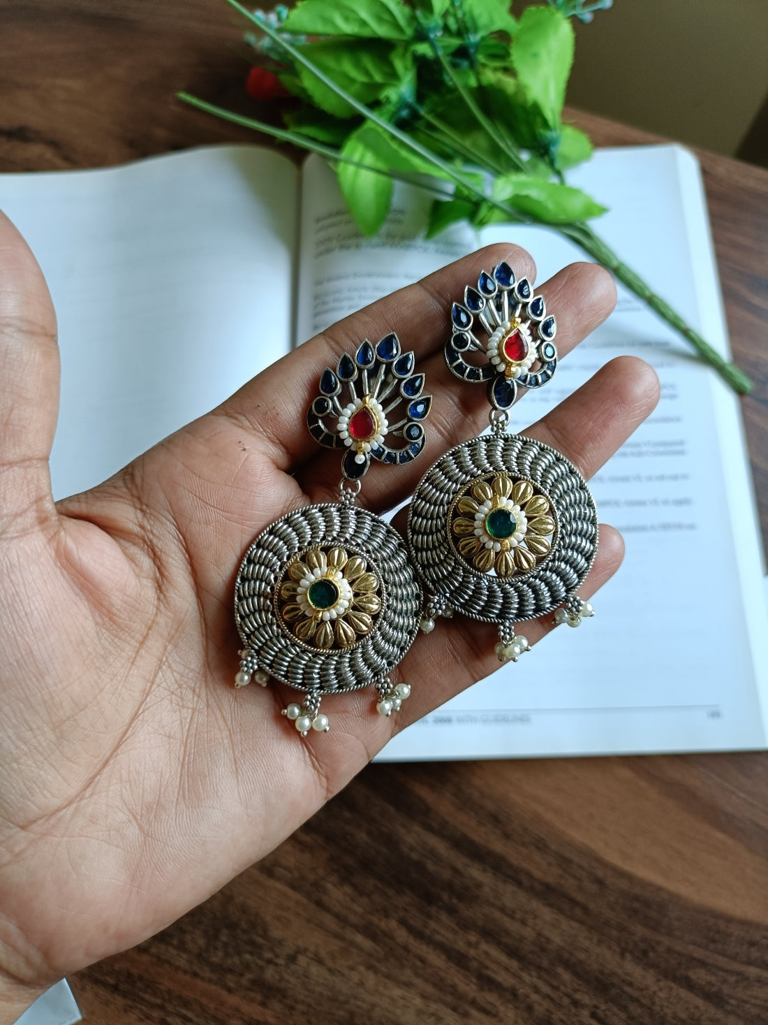 Ditya Panchi Kundan Earrings