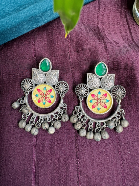 Nakhra Oxidised Chandbali Earrings