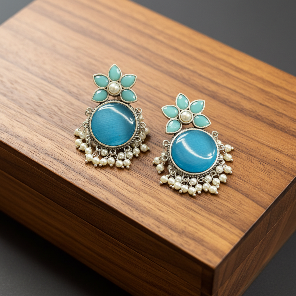 Shyla Blue Stud Earrings