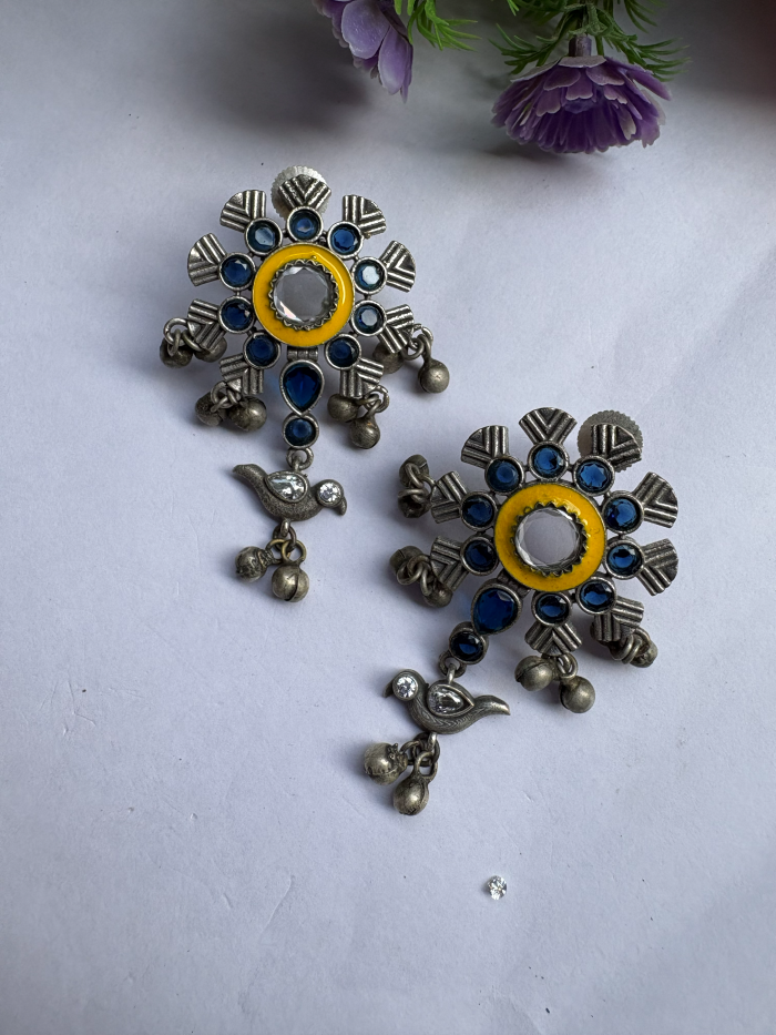 Bird Stone Stud Earrings