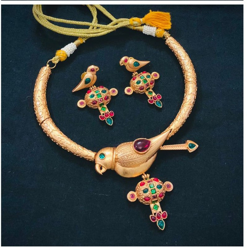 Antique Gold Parrot Necklace Set