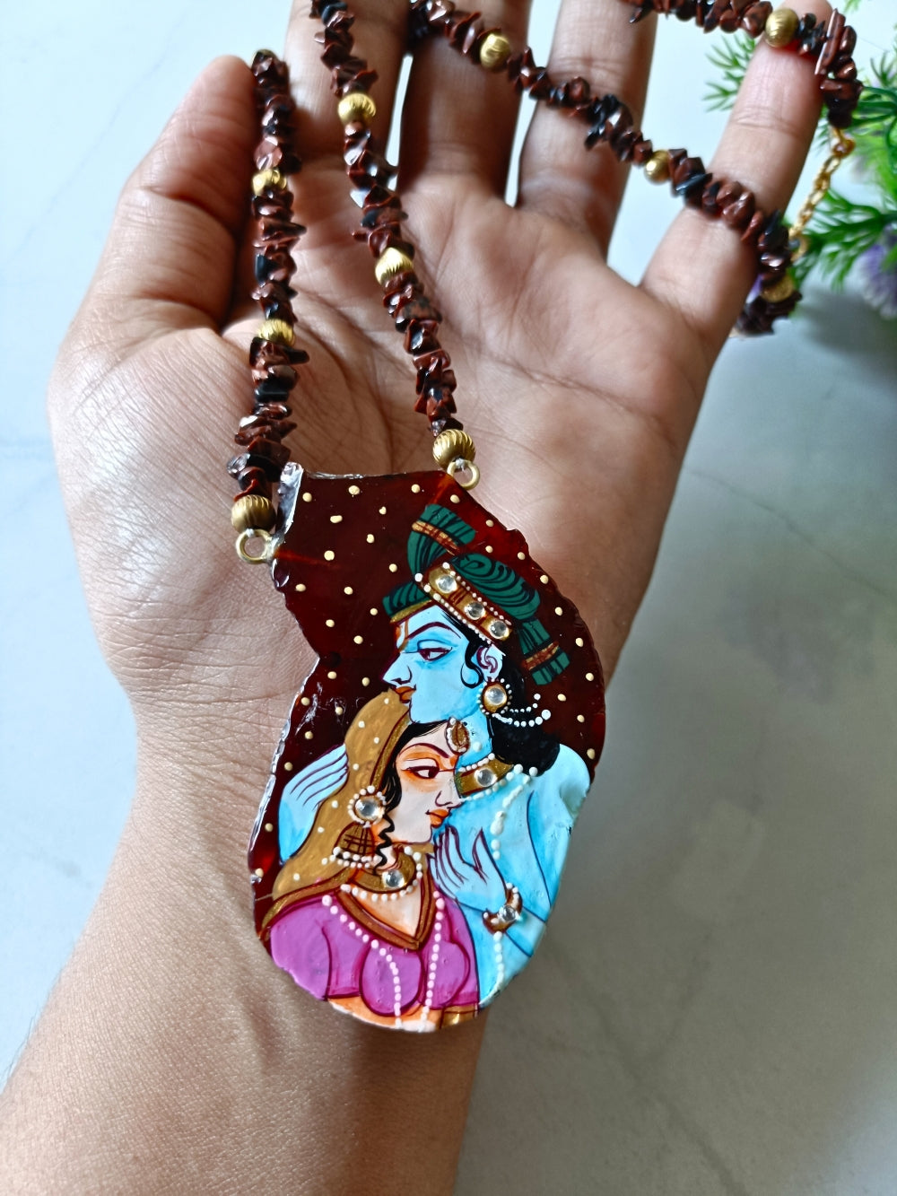 Radha Krishna Tanjore Necklace