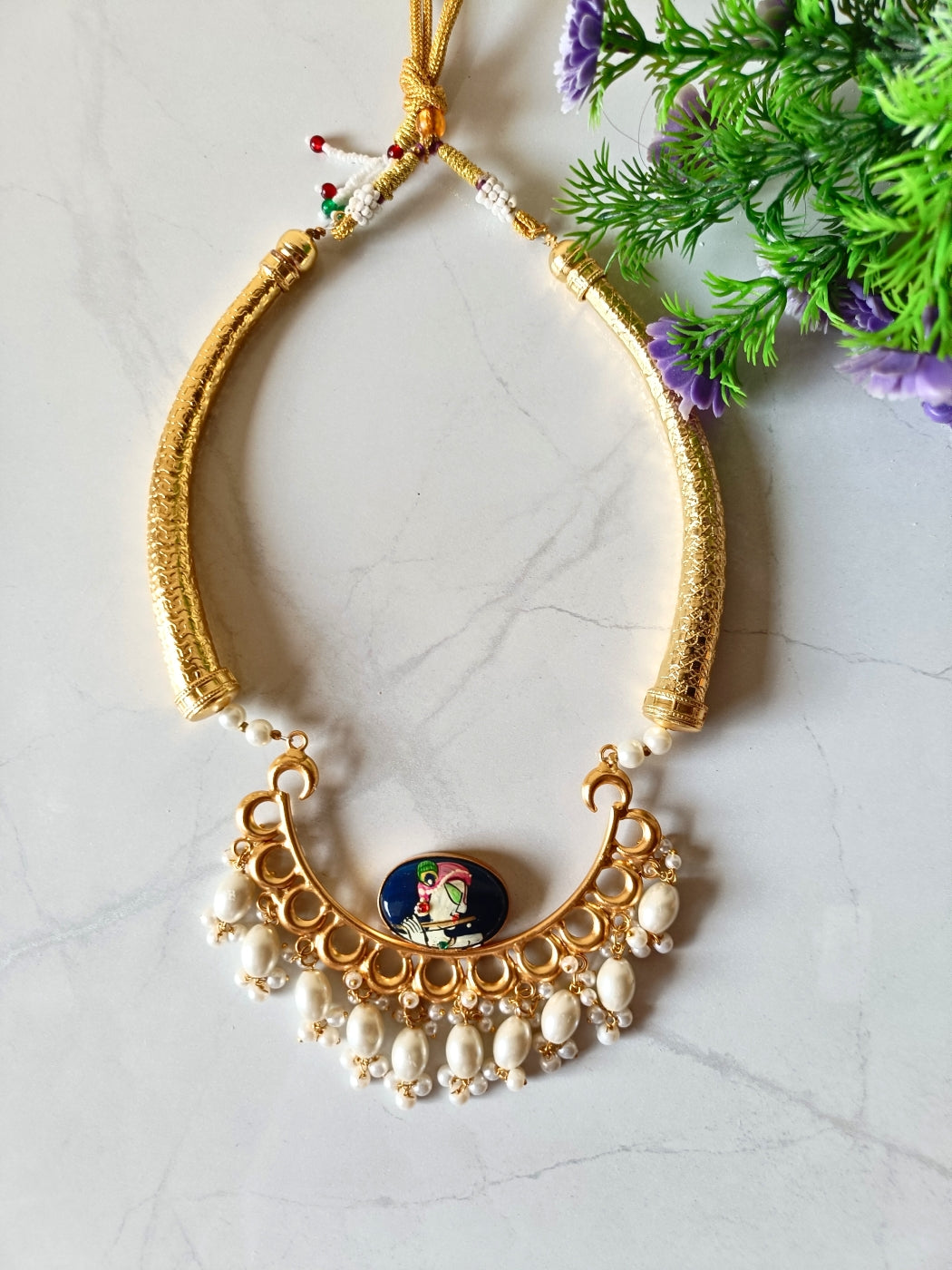 Royal Rajasthani MiniatureArt Hasli Necklace