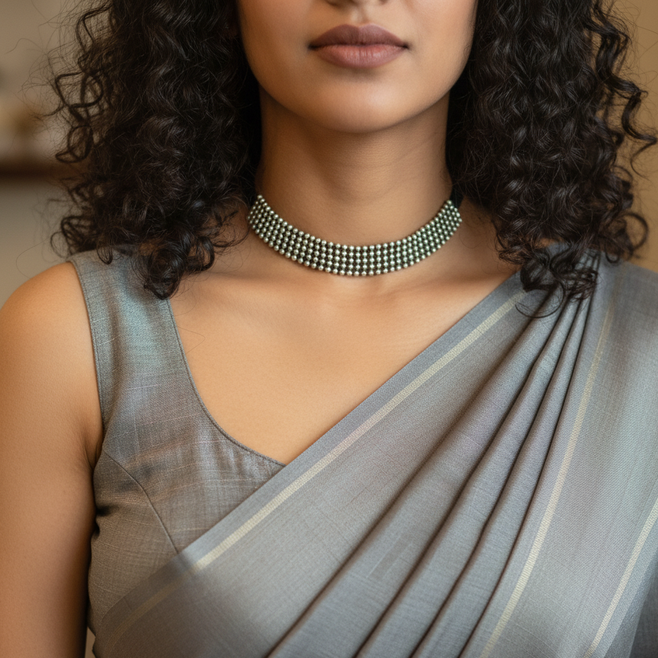 oxidised silver necklace