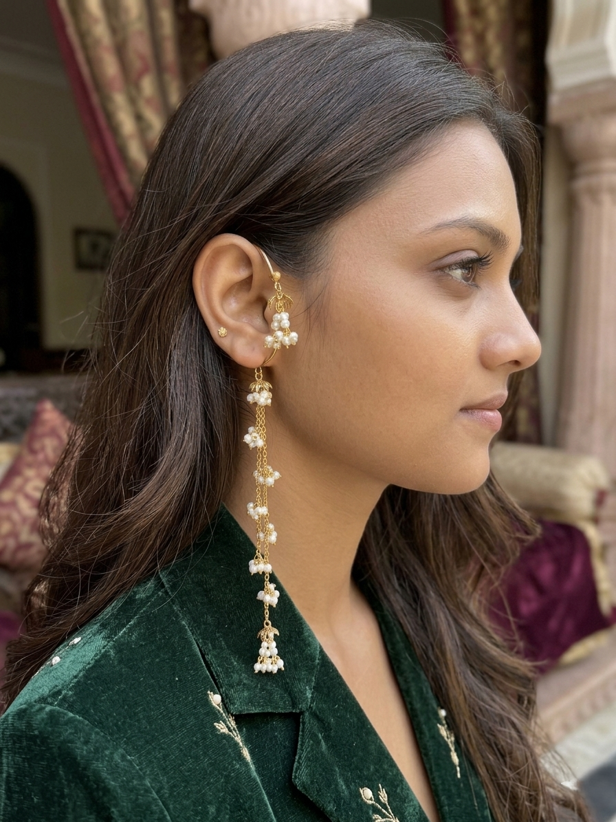 Pearl Chain Ear Cuff
