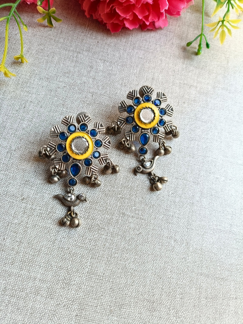 Bird Stone Stud Earrings