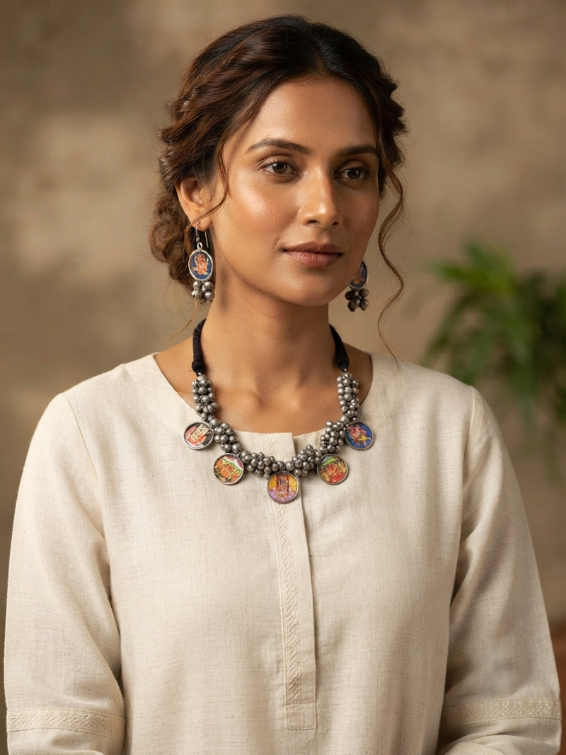 Silver-Plated Necklace Set