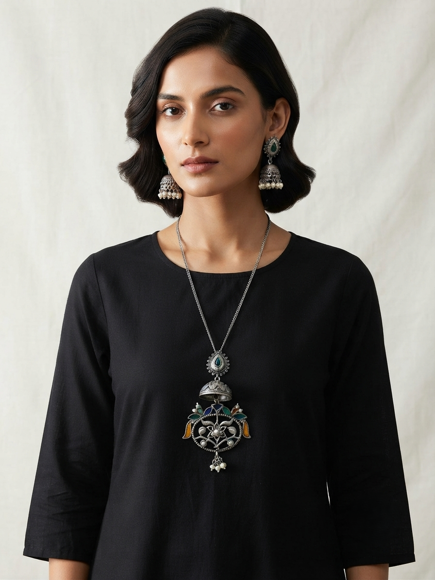 Designer Panchi Kundan Pendant Set
