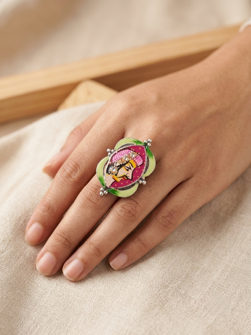 hand painted finger ring