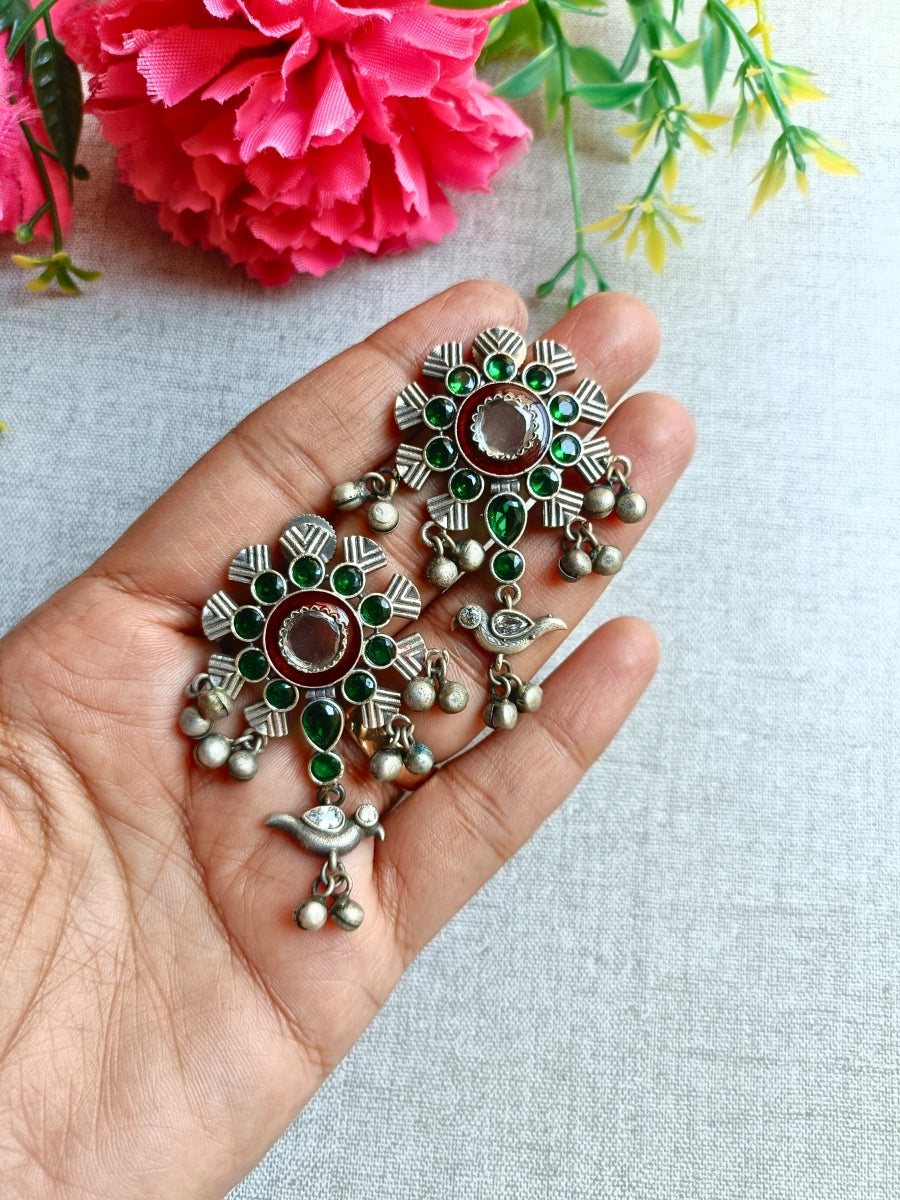 Bird Stone Stud Earrings