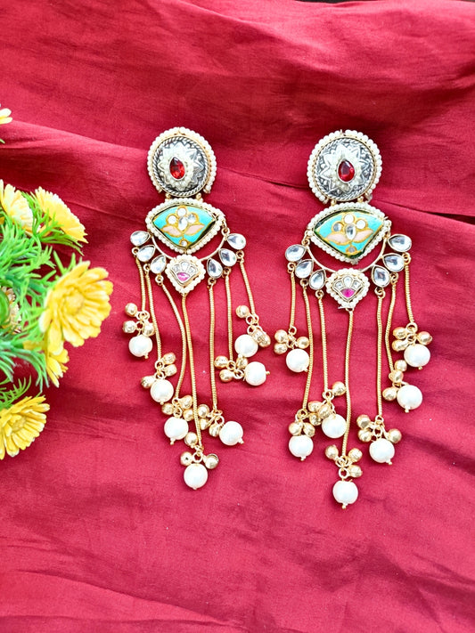 Fusion Ornate Chandbali Earrings
