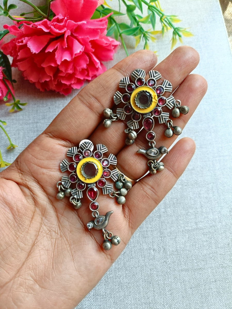 Bird Stone Stud Earrings