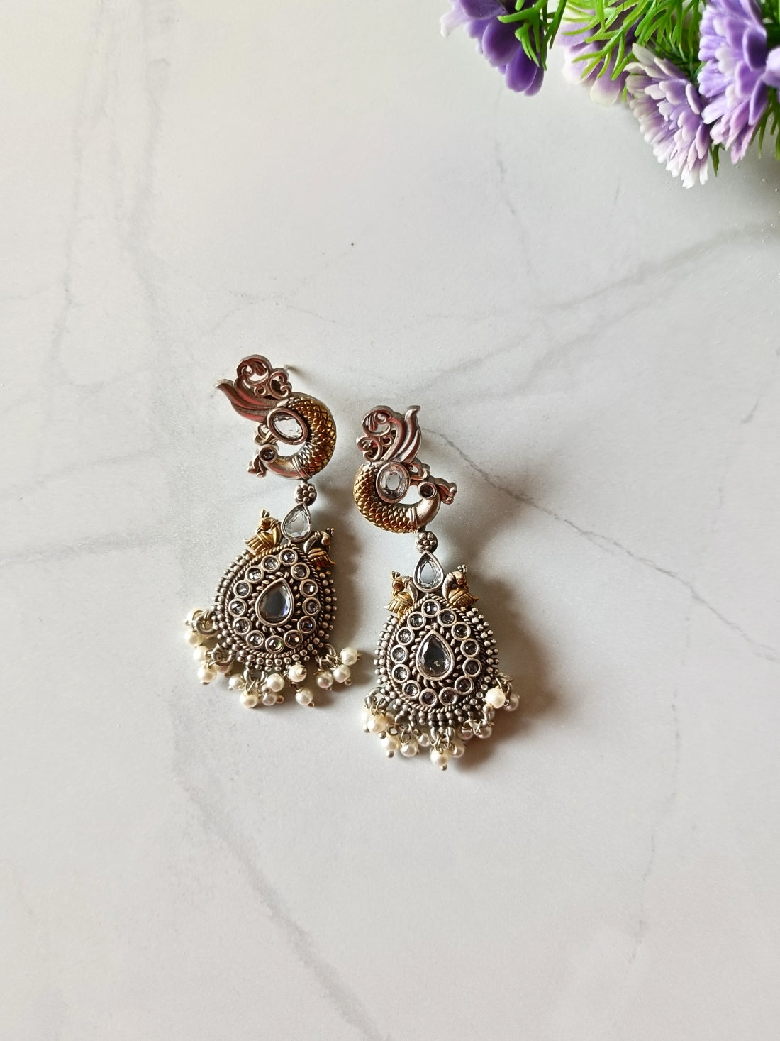 Mishri Dual Tone Earrings