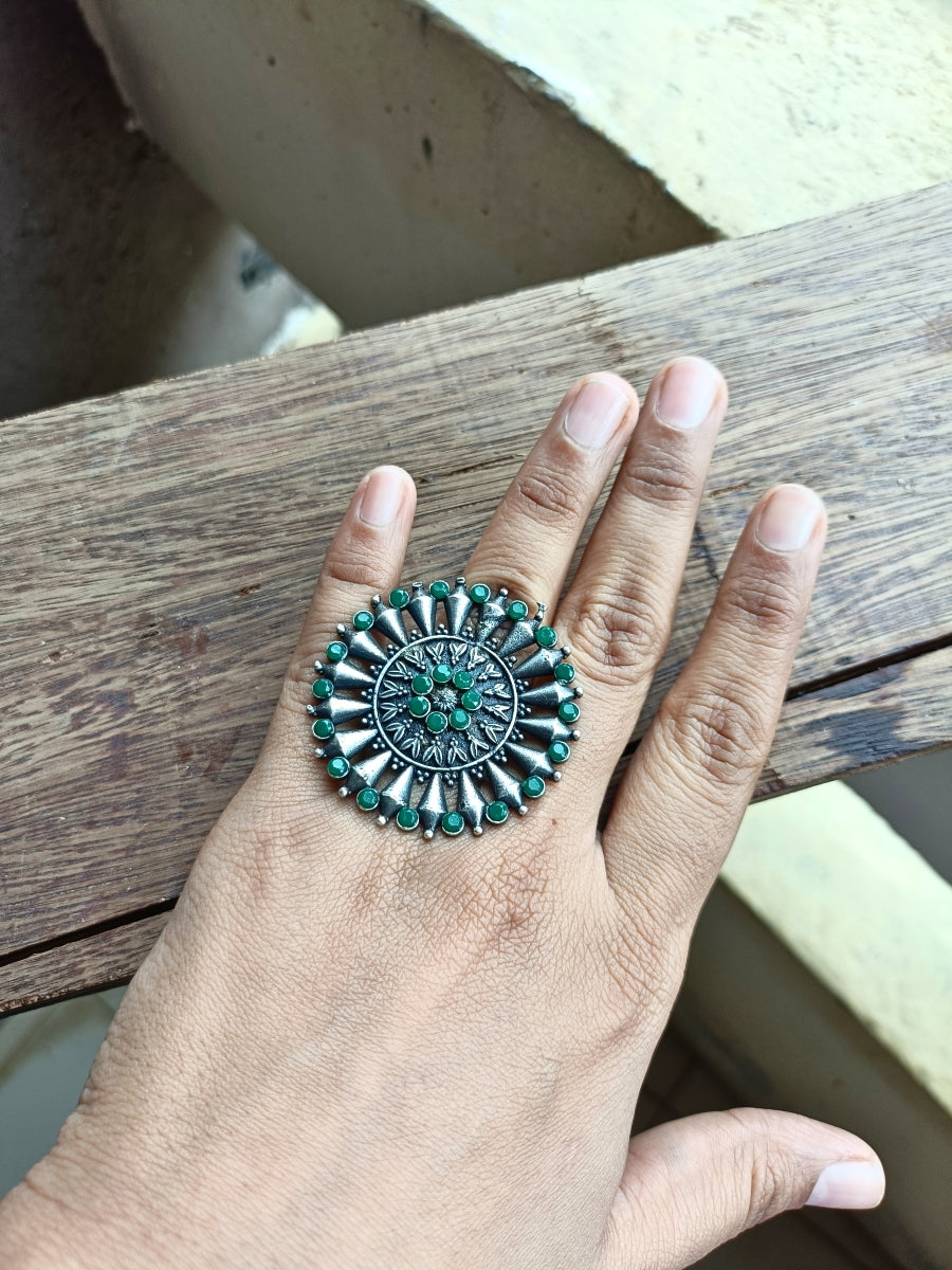 Purva Oxidised Finger Ring