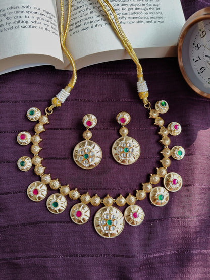 Devika Golden Necklace Set