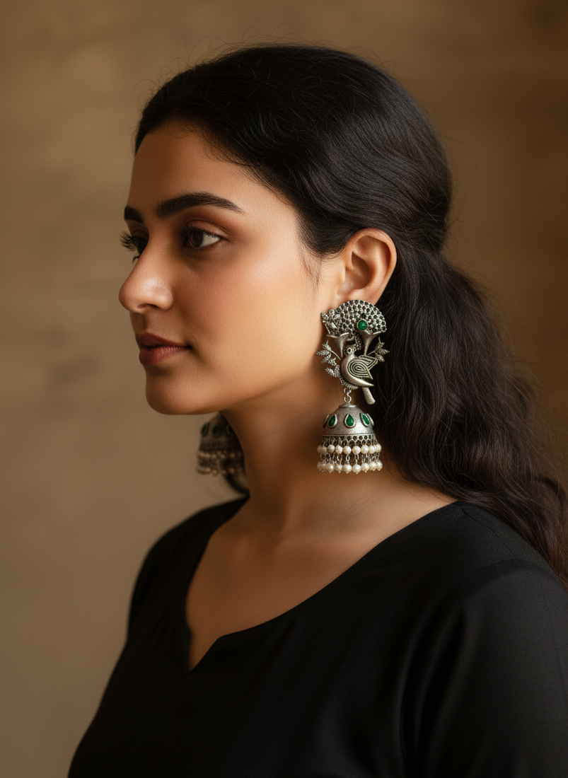 Bird Antique Jhumka