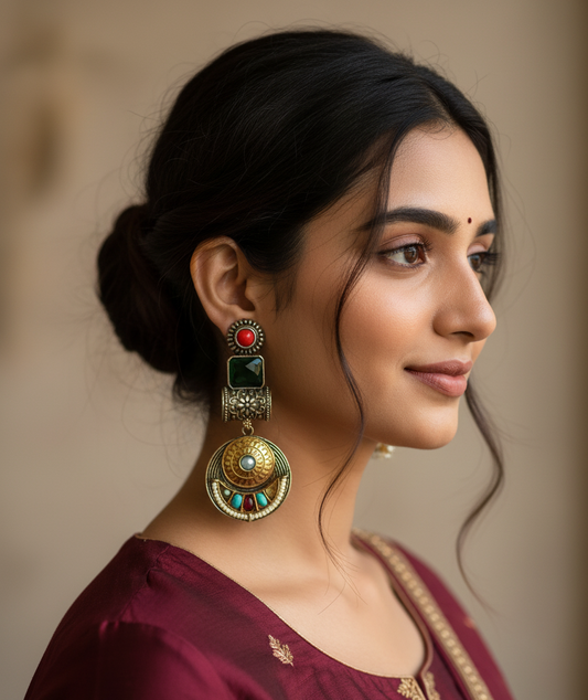 Mannat Dual Tone Earrings