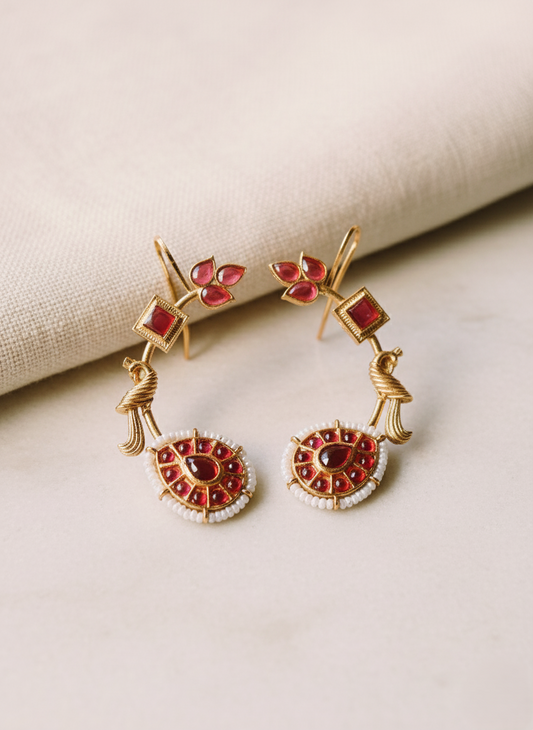 Ruby Golden Earcuff