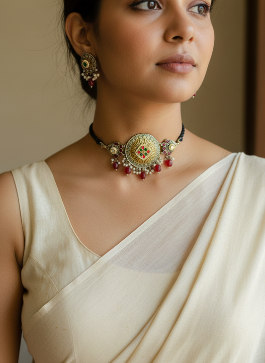 Dhravi Panchi Kundan Choker