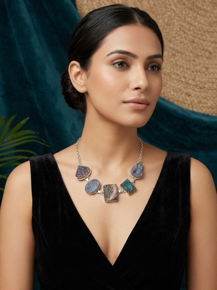 Raw Stone Statement Necklace