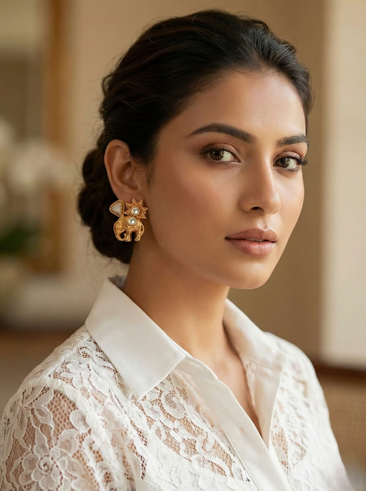 Amrapali Elephant Motifs Earrings