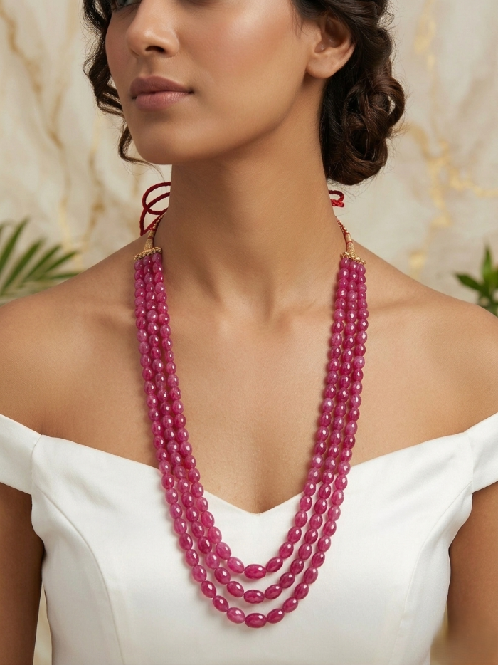 Pink Semi-Precious Bead Mala
