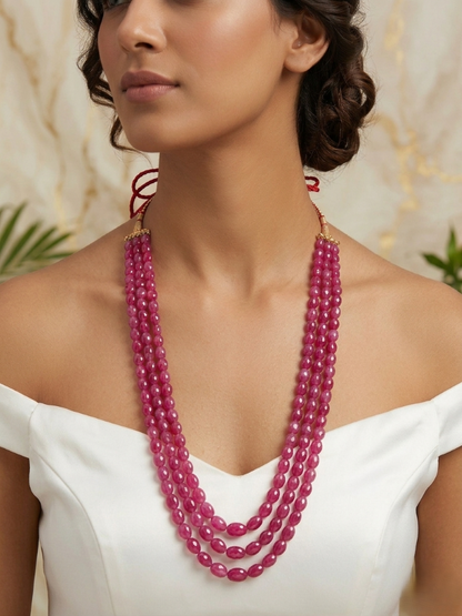Pink Semi-Precious Bead Mala