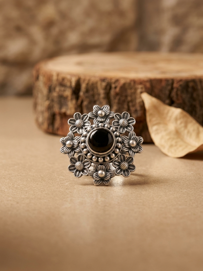 Floral Adjustabel Finger Ring