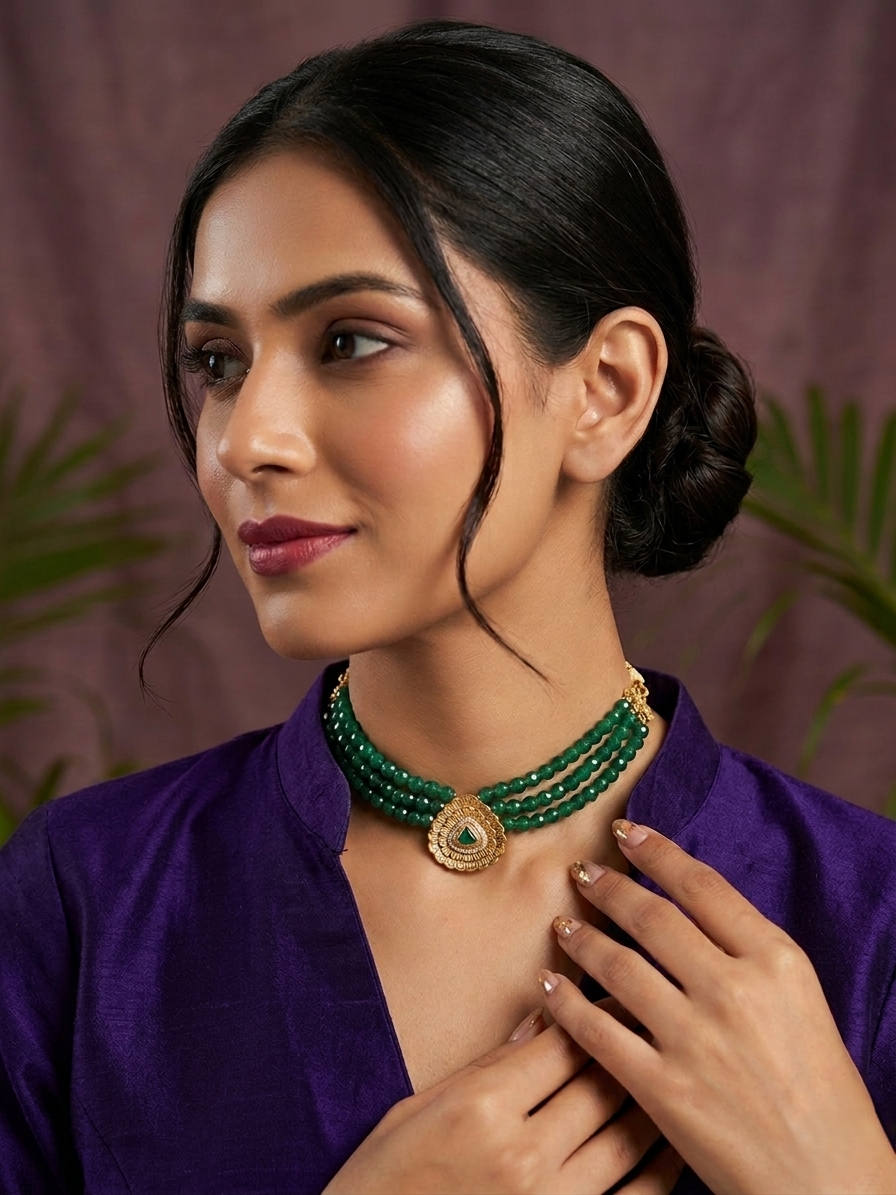 Emerald Precious Stone Choker