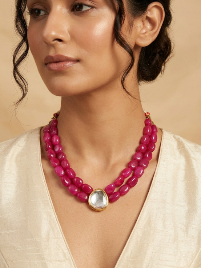 Double-Layered Kundan Necklace