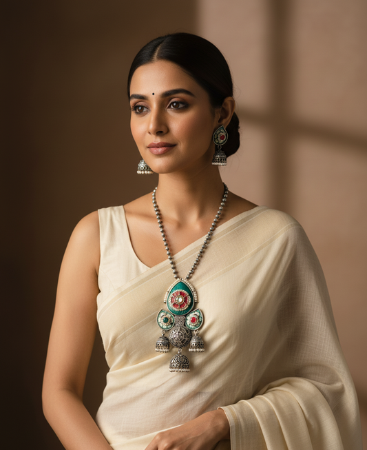 Veeksha Panchi Kundan Pendant Set