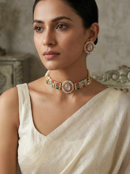 Navratna Kundan Choker Set