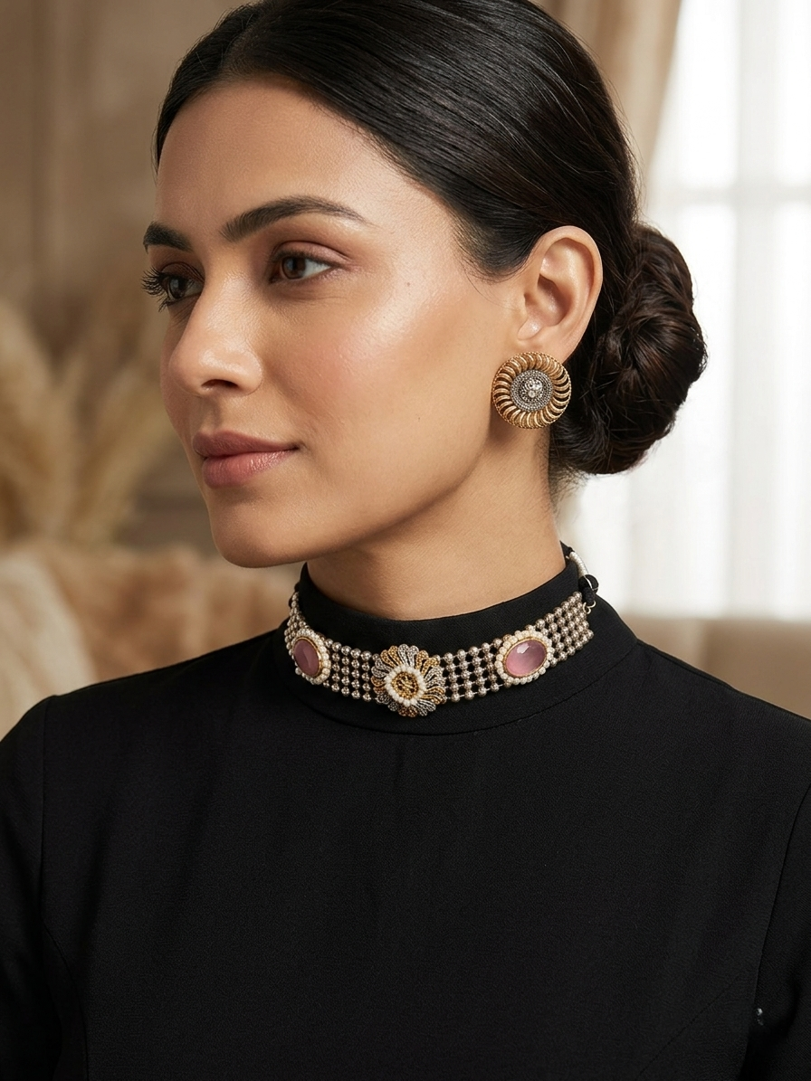 Dual tone necklace set