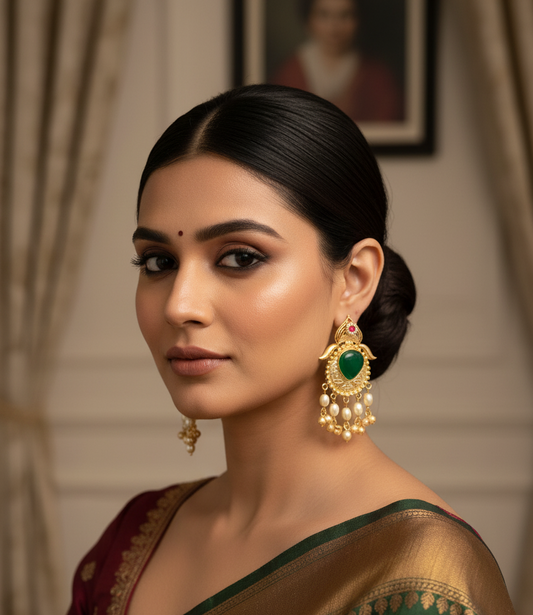 Vayda Gold Plated Chandbali Earrings