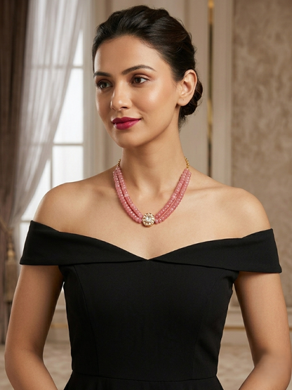 Blush Pink Pearl Kundan Choker