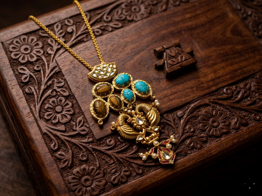 Amrapali Peacock Motif Pendant