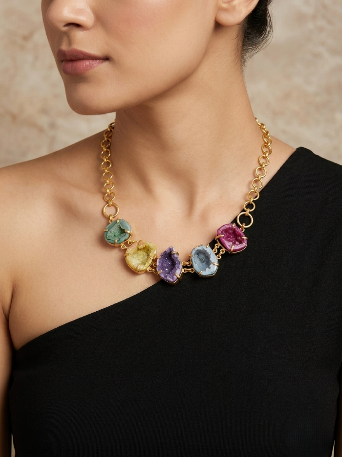 Natural  Druzy Necklace