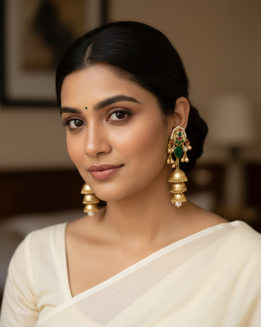 Bansuri Panchi Kundan Jhumka